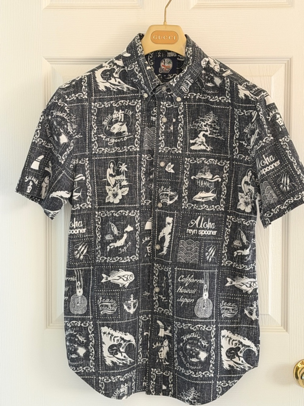 reyn spooner Black and White Shirt with Colorful Logo